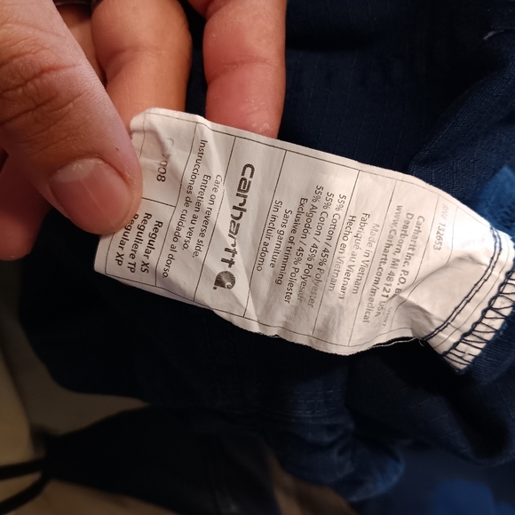 Carhartt Dark Blue Pants with Brown Logo Patch Size XS - Picture 4 of 4